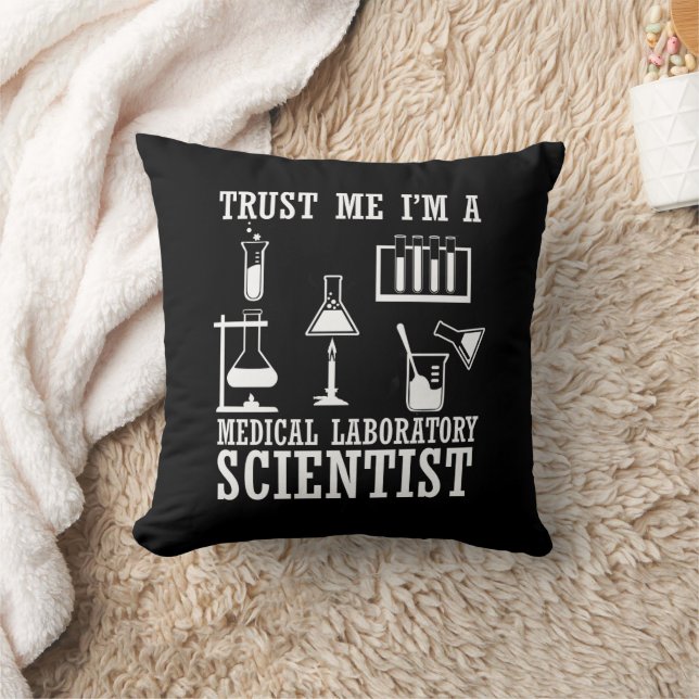 Funny medical lab tech scientist humour laboratory throw pillow (Blanket)