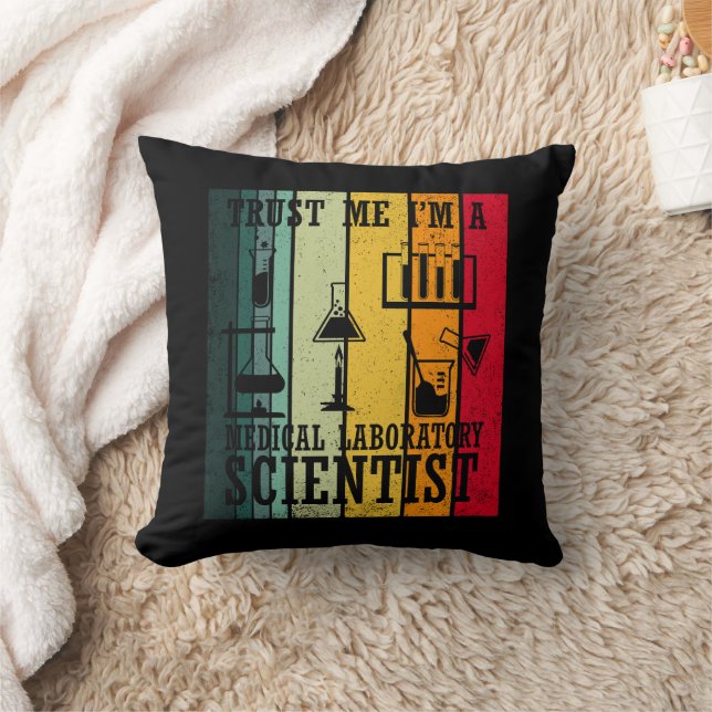 Funny medical lab tech scientist humour throw pillow (Blanket)