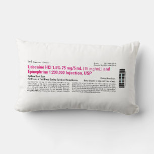 Funny Medical Lidocaine Label Lumbar Pillow