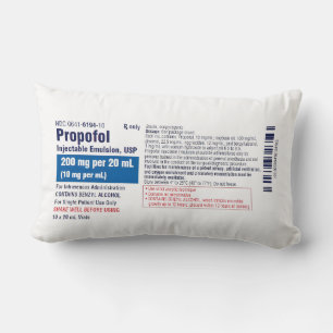 Funny Medical Propofol Label Lumbar Pillow