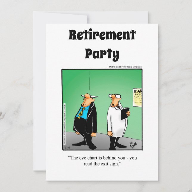 Funny Medical Retirement Humour Party Invitations (Front)