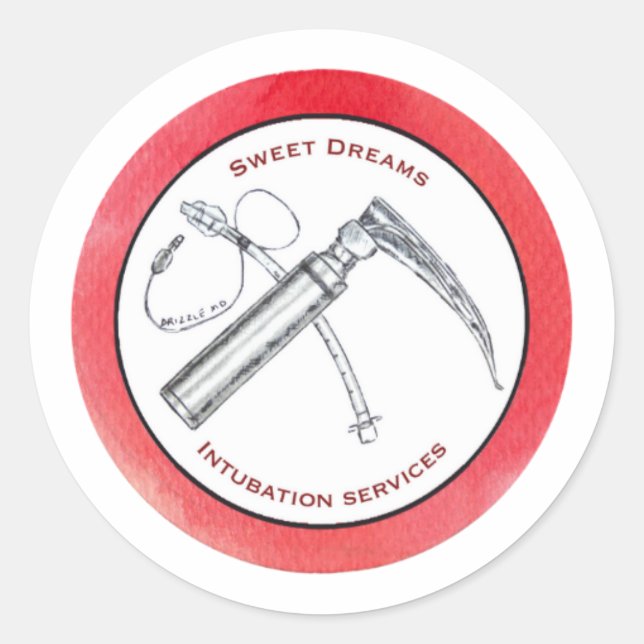 Funny medical ticker for anesthesiologist classic round sticker (Front)