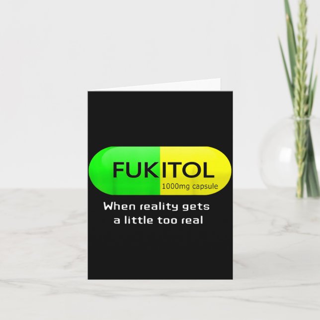 Funny Medication Gooditol Capsule Pharmacy Humor  Card (Front)