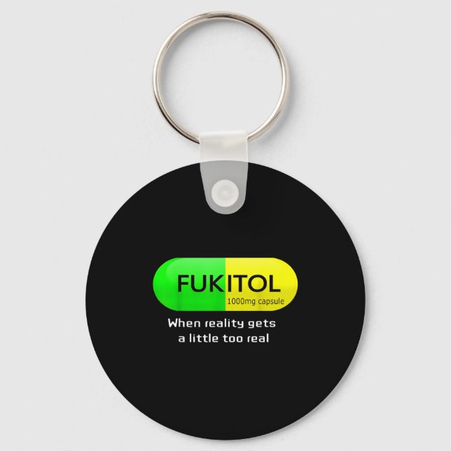 Funny Medication Gooditol Capsule Pharmacy Humor  Keychain (Front)