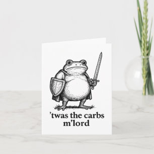 Funny Medieval Frog Meme Carbs Knight Mlord Quote  Card