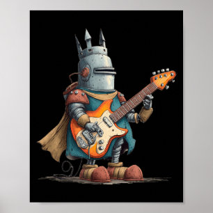 Funny Medieval Guitar Knight Costume for Knights Poster
