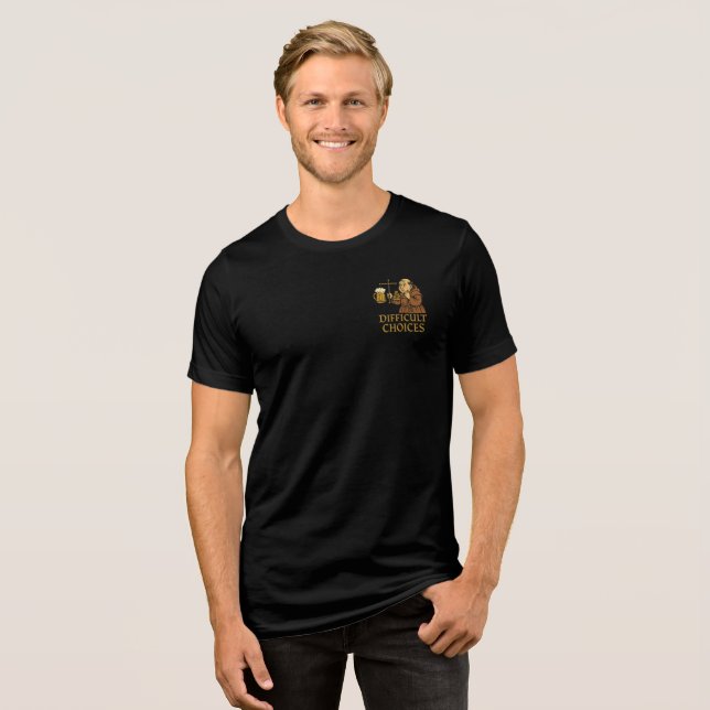 Funny Medieval Meme Devil Cartoon Halloween Tri-Blend Shirt (Front Full)