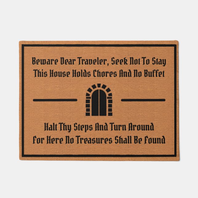 Funny Medieval Old English Humour Rustic Minimalis Doormat (Front)