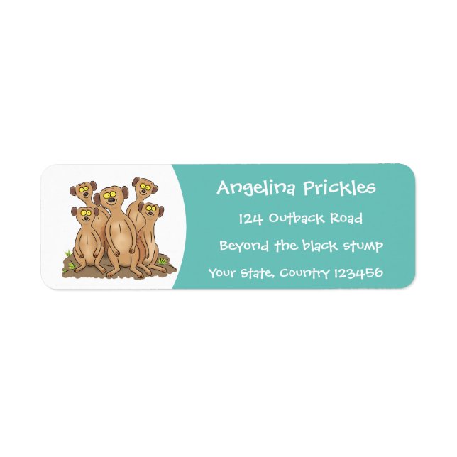 Funny meerkat family cartoon illustration (Front)