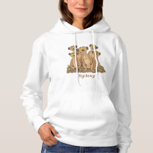 Funny meerkat family cartoon illustration hoodie