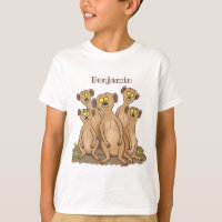 Funny meerkat family cartoon illustration