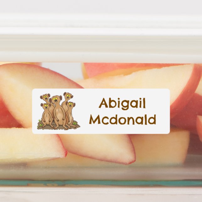 Funny meerkat family cartoon personalized (Affixed)