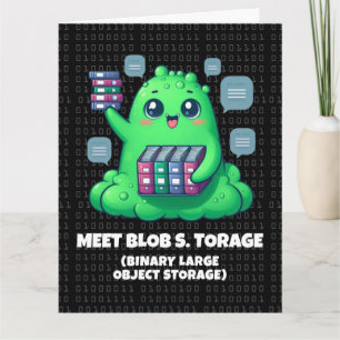 Funny Meet Blob S. Torage Binary Background Card
