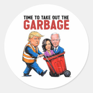 Funny Mega Trump President 2024 Time To Take Out G Classic Round Sticker