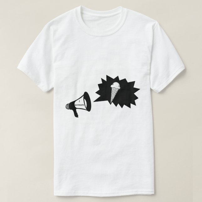 Funny Megaphone I Scream Ice Cream Cloud Shirt (Design Front)