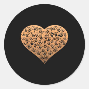 Funny Melanin Hands Heart African Pride Black Hist Classic Round Sticker