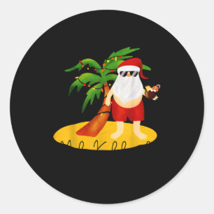 Funny Mele Kalikimaka Aloha Christmas Hawaiian San Classic Round Sticker