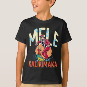 Funny Mele Kalikimaka Hawaiian Christmas Surfing S T-Shirt
