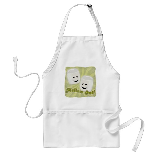Funny Mellow Out Marshmallow Cartoon Slogan Standard Apron (Front)