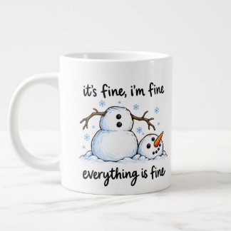 Funny Meltdown Snowman Winter Humour Large Coffee Mug