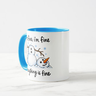 Funny Meltdown Snowman Winter Humour Mug