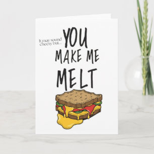 Funny Melting Grilled Cheese Greeting Card