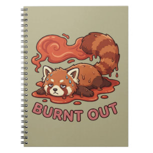 Funny Melting Red Panda Burnt Out Sticker   Cute  Notebook