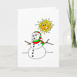 Funny Melting Snowman Christmas Joke Holidays Xmas Holiday Card