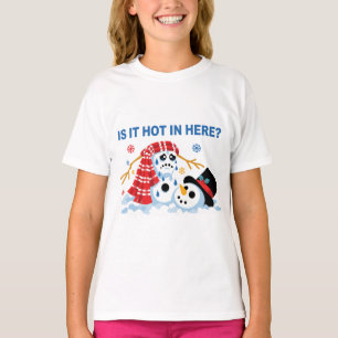 Funny Melting Snowman   Is It Hot In Here? T-Shirt