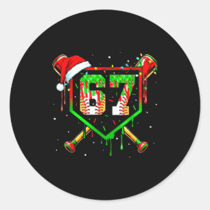 Funny Meme 67 Christmas Baseball Ice Cream Men Boy Classic Round Sticker
