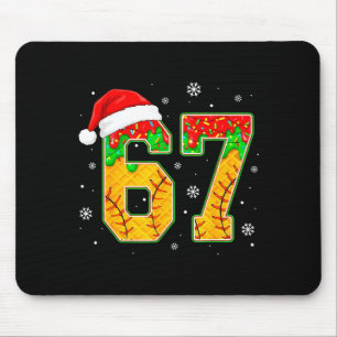 Funny Meme 67 Christmas Baseball Ice Cream Men Boy Mouse Pad