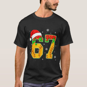 Funny Meme 67 Christmas Baseball Ice Cream Men Boy T-Shirt