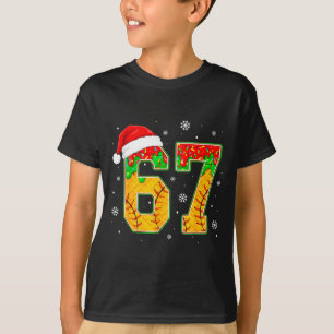 Funny Meme 67 Christmas Baseball Ice Cream Men Boy T-Shirt