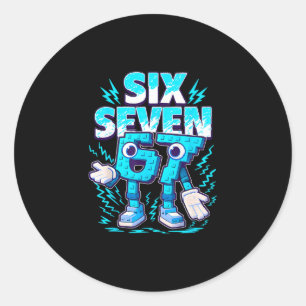Funny Meme 67 Six Seven 6 7 Italian Brainrot Boys Classic Round Sticker