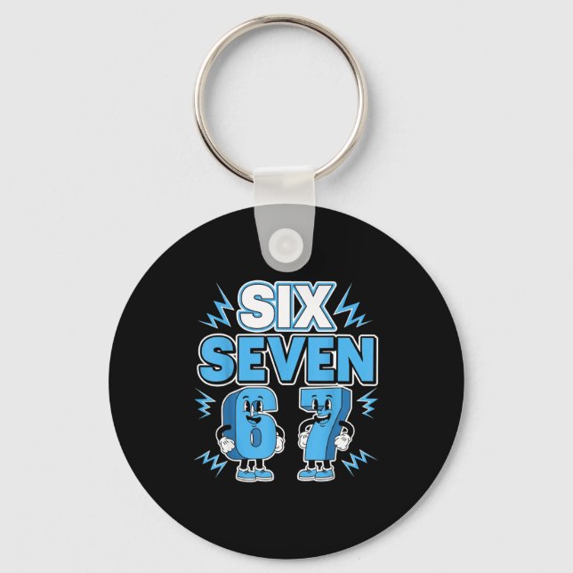 Funny Meme 67 Six Seven 6 7 Italian Brainrot Boys  Keychain (Front)