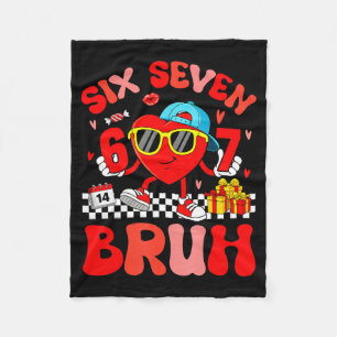 Funny Meme 67 Six Seven Bruh Valentine Heart Toddl Fleece Blanket