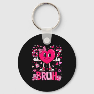 Funny Meme 67 Six Seven Bruh Valentine Heart Women Keychain