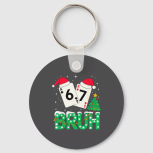 Funny Meme 6 7 Festive Ker Bruh Christmas Tree San Keychain