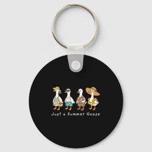 Funny meme a summer goose vacation beach hawaii keychain