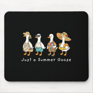 Funny meme a summer goose vacation beach hawaii mouse pad
