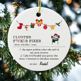 Funny Meme Art Office Humour Boss or Coworker Ceramic Ornament