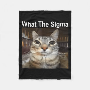 Funny Meme Cat What The Sigma Cute Cat Meme Quote  Fleece Blanket