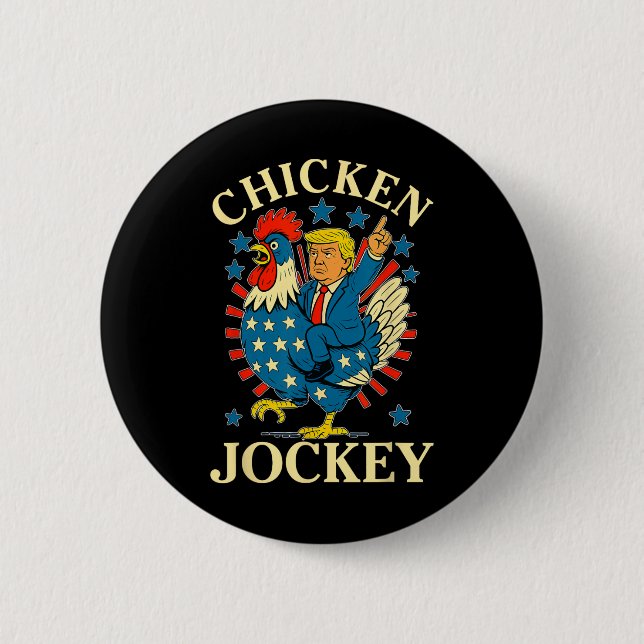 Funny Meme Chicken Jockey  2 Inch Round Button (Front)