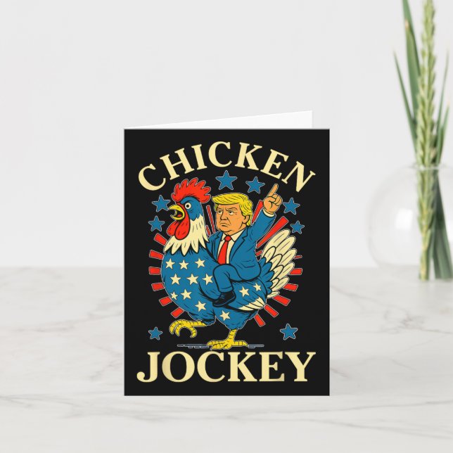 Funny Meme Chicken Jockey  Card (Front)