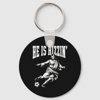 Funny Meme God Christian Christmas He Is Rizzin Je Keychain