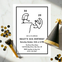 Funny Meme Humour Simple Black White 30th Birthday