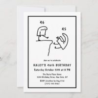 Funny Meme Humour Simple Black White 46th Birthday