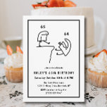 Funny Meme Humour Simple Black White 65th Birthday Invitation<br><div class="desc">Funny Meme Humour Simple Black White 65th Birthday Add a touch of humour to your 65th Birthday celebration with our 'Funny Meme Humour Simple Black White' themed invitation! Dive into a fun-filled event inspired by popular memes in a sleek black and white design. Customize your invite now and let the...</div>