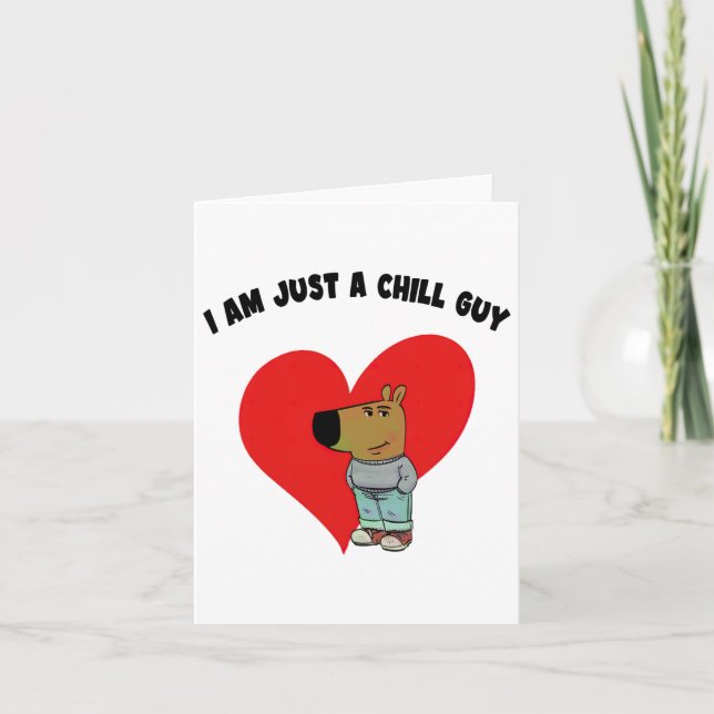 Funny Meme I'm Just A Chill Guy Valentine Couple M Card (Front)