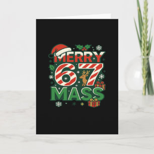 Funny Meme Merry 67 M Candy Cane Christmas Numbers Card